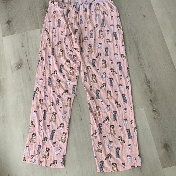 P.J. Salvage pajama pants dogs lovers print size large‎ pink gray comfy soft - Picture 9 of 9